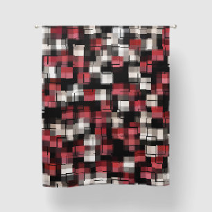 Abstract Red Black White Pattern Blackout Curtains
