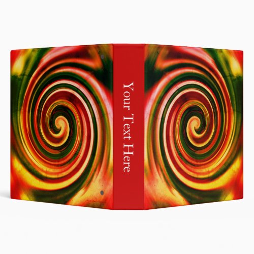 Abstract Red Black Yellow Swirls Personalized 3 Ring Binder