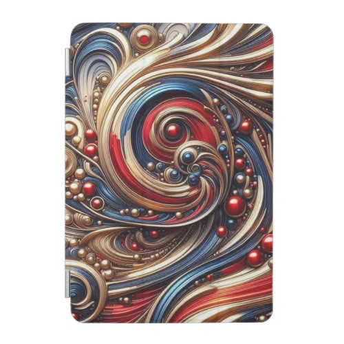 Abstract RED BLUE GOLD iPad Mini Cover
