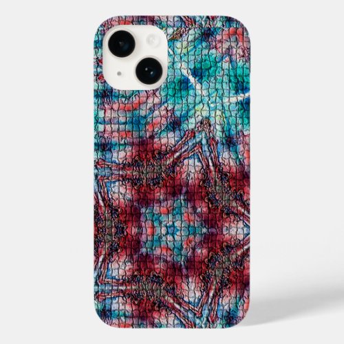 ABSTRACT RED BLUE MOSAIC STAR Case_Mate iPhone 14 CASE
