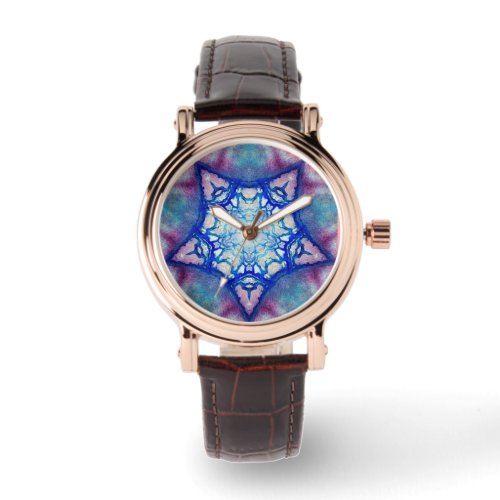 ABSTRACT RED BLUE STAR WATCH
