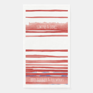 Abstract Red & Blue Washes, 4th of July Paper Guest Towels