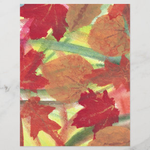 Abstract red brown autumn leaves scrapbook paper