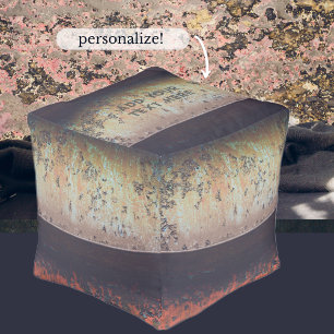 Abstract red brown rusty pattern pouf