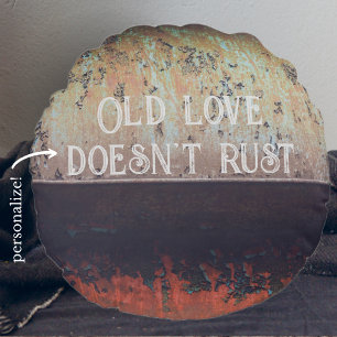 Abstract red brown rusty round pillow