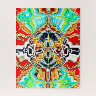 Abstract Red Explosion Jigsaw Puzzle