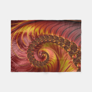 Abstract Red Fiery Fractal Fleece Blanket