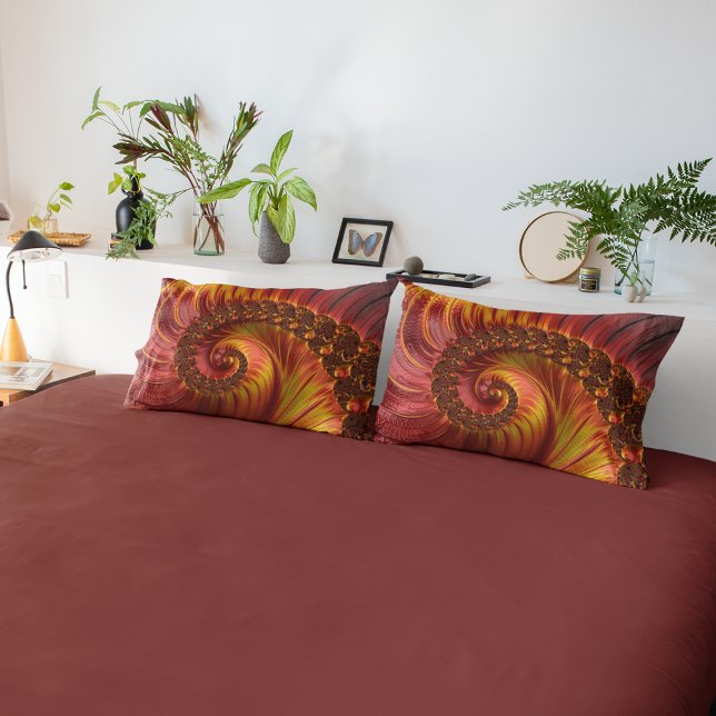 Abstract Red Fiery Fractal Pillow Case (Creator Uploaded)