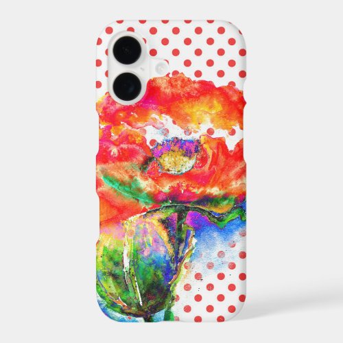 Abstract red floral red poppy Polkadots  iPhone 17 Case