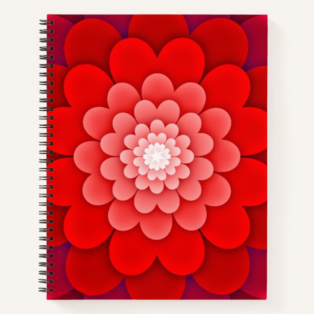 Abstract Red Flower-58566 Notebook (Front)
