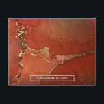 Abstract Red & Gold Alcohol Ink Liquid Art Postcard<br><div class="desc">The background in this design has been covered in a piece of my original abstract artwork. The image features bold reds interspersed with what appears to be rivulets and shimmering metallic gold. The marbled alcohol ink in this liquid art form results in an organic effect with stream-like lines and gold...</div>