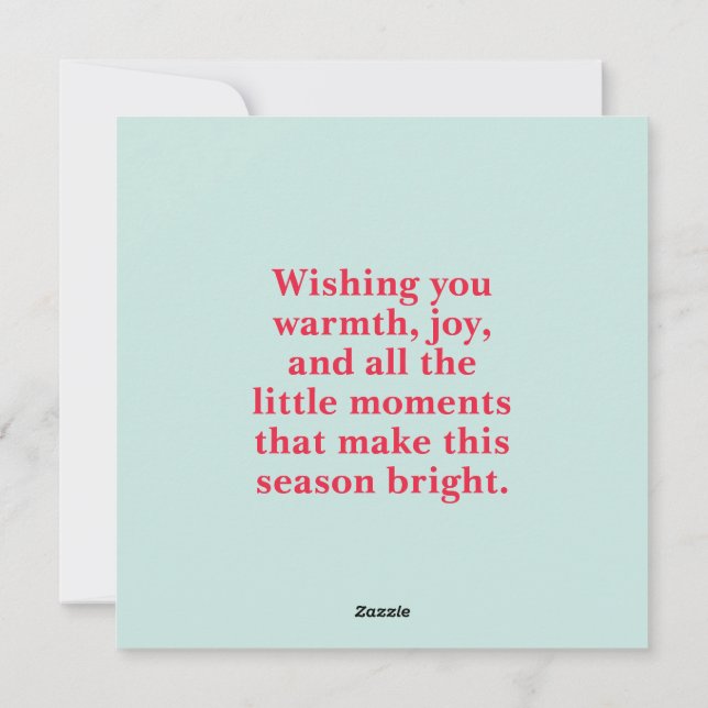 Abstract Red Green Personalized Merry Christmas Holiday Card (Back)