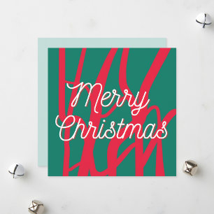 Abstract Red Green Personalized Merry Christmas Holiday Card
