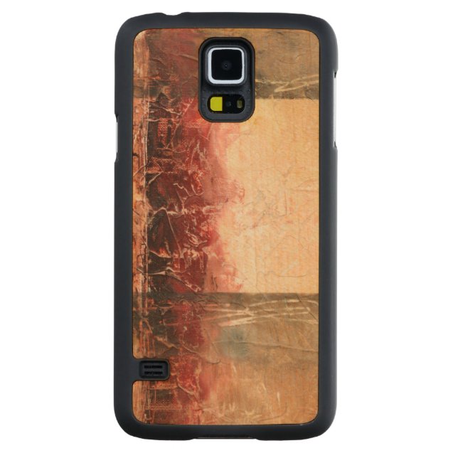 Abstract Red Landscape Carved Maple Galaxy S5 Slim Case (Back)