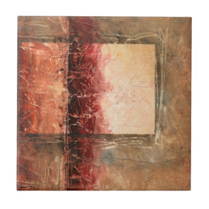 Abstract Red Landscape Ceramic Tile