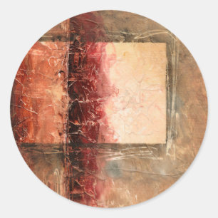Abstract Red Landscape Classic Round Sticker