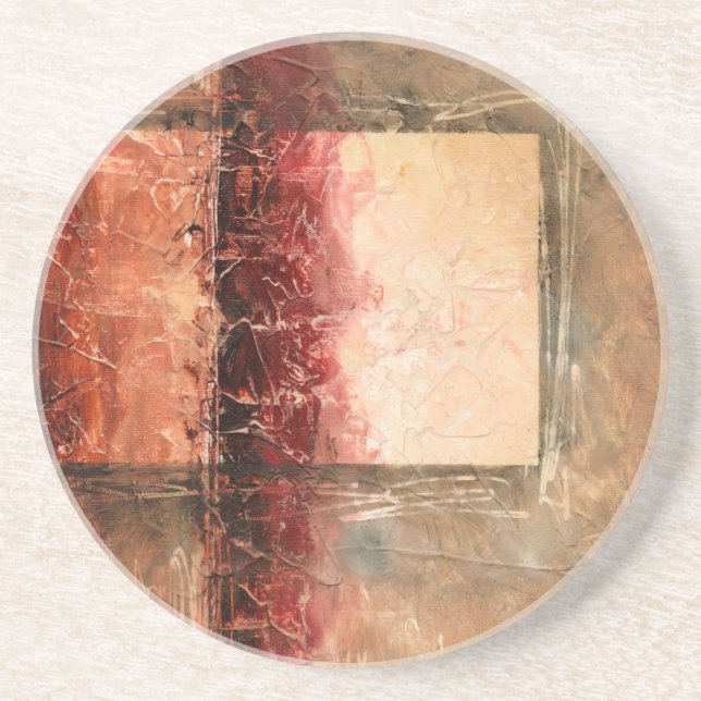 Abstract Red Landscape Drink Coaster (Front)