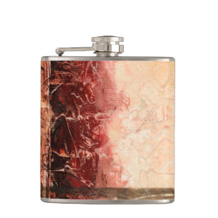 Abstract Red Landscape Flask
