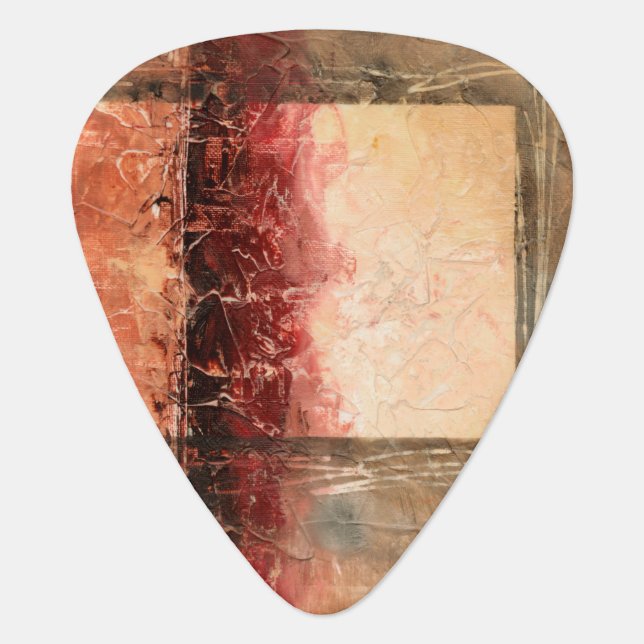 Abstract Red Landscape Guitar Pick (Front)