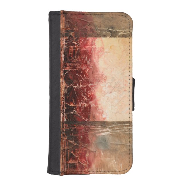 Abstract Red Landscape iPhone Wallet Case (Front)