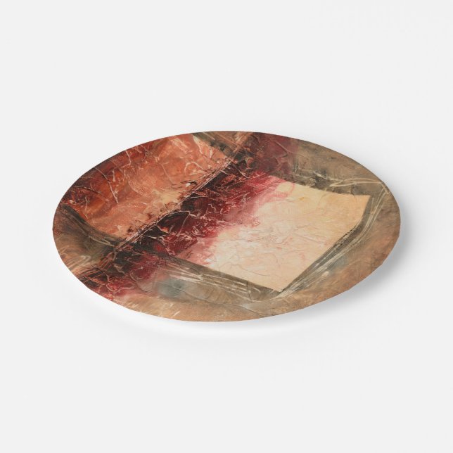 Abstract Red Landscape Paper Plates (Angled)