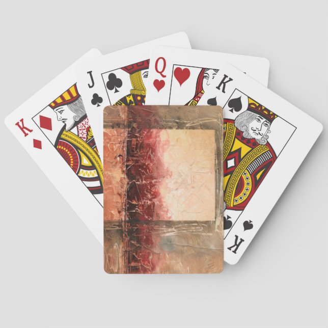 Abstract Red Landscape Poker Cards (Back)
