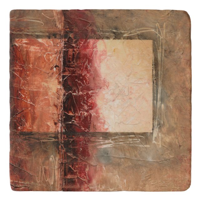 Abstract Red Landscape Trivet (Front)
