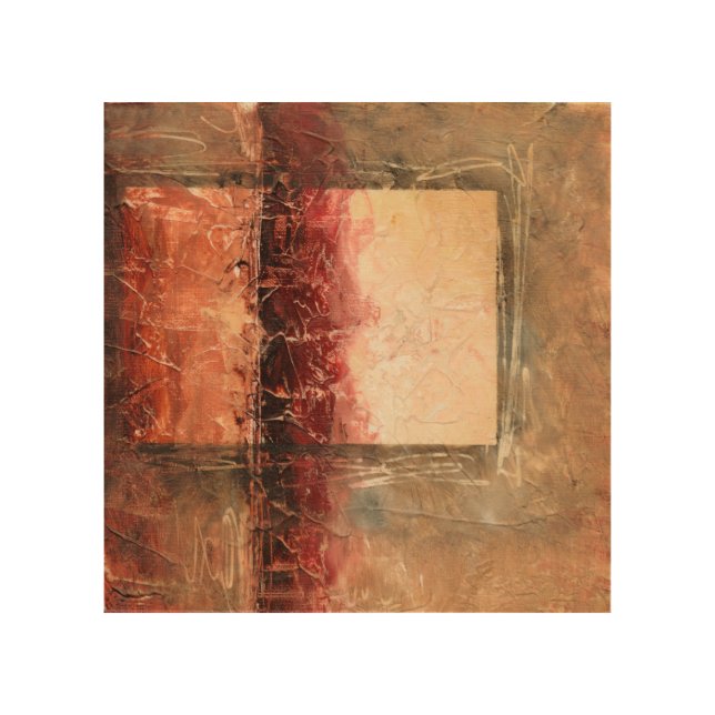 Abstract Red Landscape Wood Wall Art (Front)