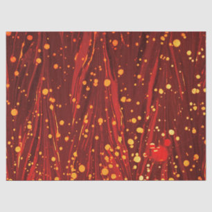 ABSTRACT RED MARBLED PAPER WITH GOLD SPLASHES