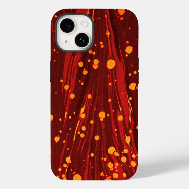 ABSTRACT RED MARBLED PAPER WITH GOLD SPLASHES  Case-Mate iPhone CASE (Back)
