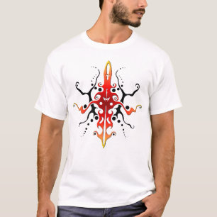 Abstract Red Mask Tribal Tattoo Design T-Shirt