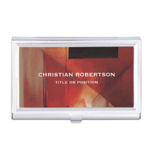 Abstract Red Modern Simple Plain Business Business Card Case