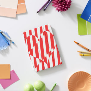Abstract Red n White Stripes Valentine Heart iPad Mini Cover