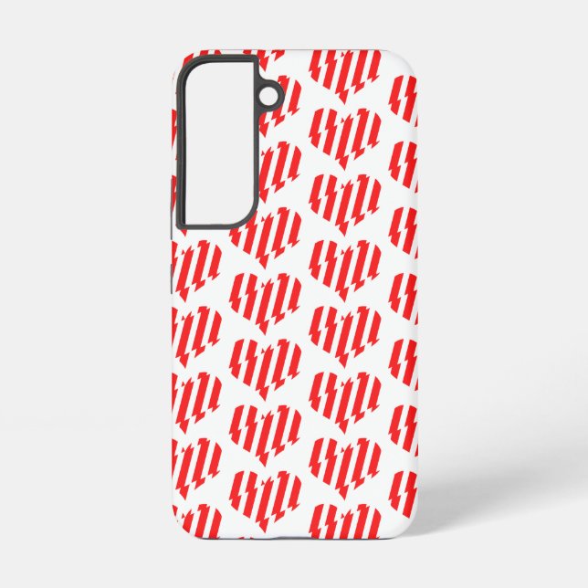 Abstract Red n White Stripes Valentine Heart Samsung Galaxy Case (Back)