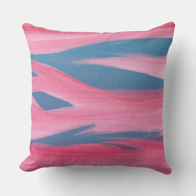 Abstract Red Night Sky Pink Blue Throw Pillows (Front)