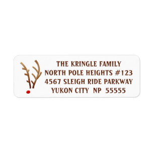 Abstract Red-Nosed Reindeer Label