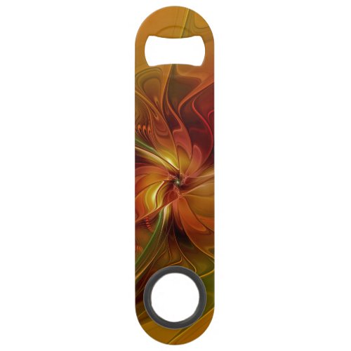 Abstract Red Orange Brown Green Fractal Art Flower Bar Key