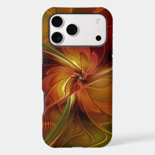 Abstract Red Orange Brown Green Fractal Art Flower iPhone 17 Pro Max Case