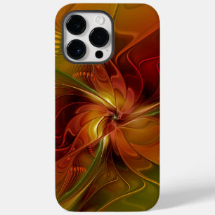 Abstract Red Orange Brown Green Fractal Art Flower Case-Mate iPhone 14 Pro Max Case