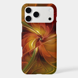 Abstract Red Orange Brown Green Fractal Art Flower iPhone 17 Pro Max Case