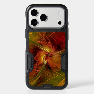Abstract Red Orange Brown Green Fractal Art Flower iPhone 17 Pro Max Case
