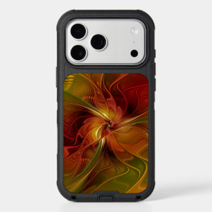 Abstract Red Orange Brown Green Fractal Art Flower iPhone 17 Pro Max Case