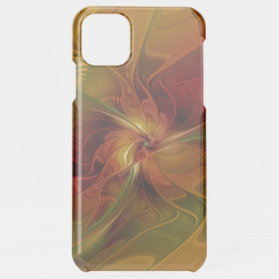 Abstract Red Orange Brown Green Fractal Art Flower iPhone 11 Pro Max Case