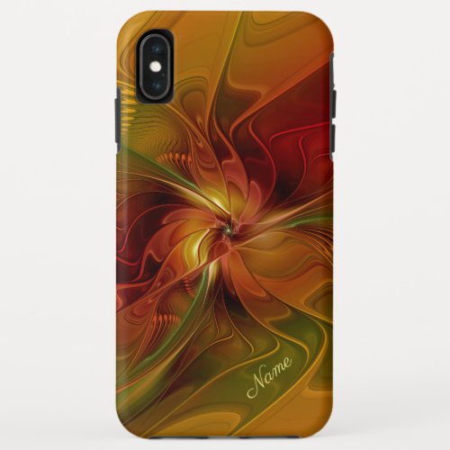 Abstract Red Orange Brown Green Fractal Art Name iPhone XS Max Case
