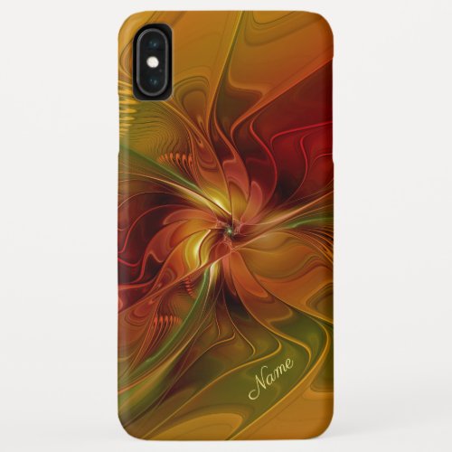 Abstract Red Orange Brown Green Fractal Art Name iPhone XS Max Case