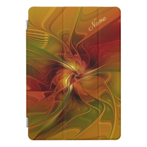 Abstract Red Orange Brown Green Fractal Art Name iPad Pro Cover