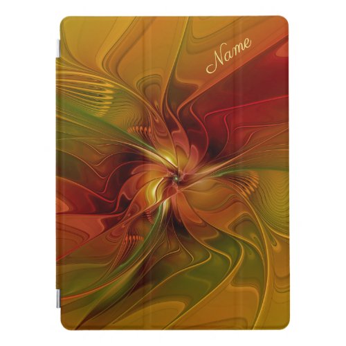 Abstract Red Orange Brown Green Fractal Art Name iPad Pro Cover