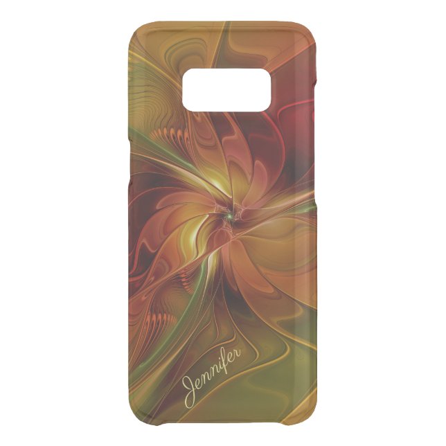Abstract Red Orange Brown Green Fractal Art Name Uncommon Samsung Galaxy Case (Back)
