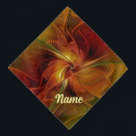 Abstract Red Orange Brown Green Fractal Flower Pet Bandana<br><div class="desc">Unique modern abstract fractal art flower with warm colors.
Design for your dog bandana and more.</div>