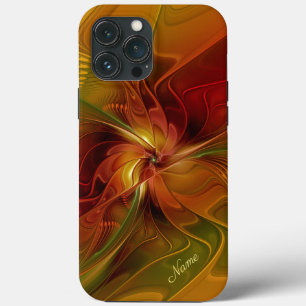 Abstract Red Orange Green Fractal Flower Name iPhone 13 Pro Max Case